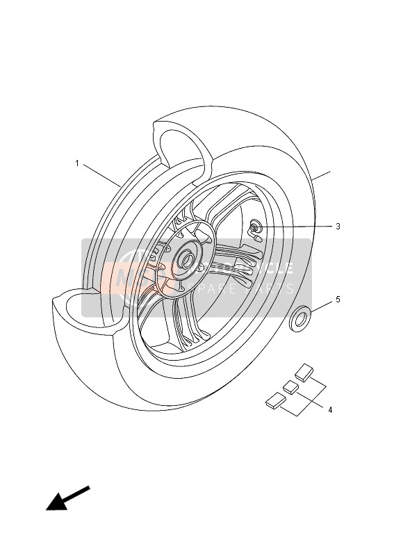 Yamaha VP125 X-CITY 2012 Ruota posteriore per un 2012 Yamaha VP125 X-CITY